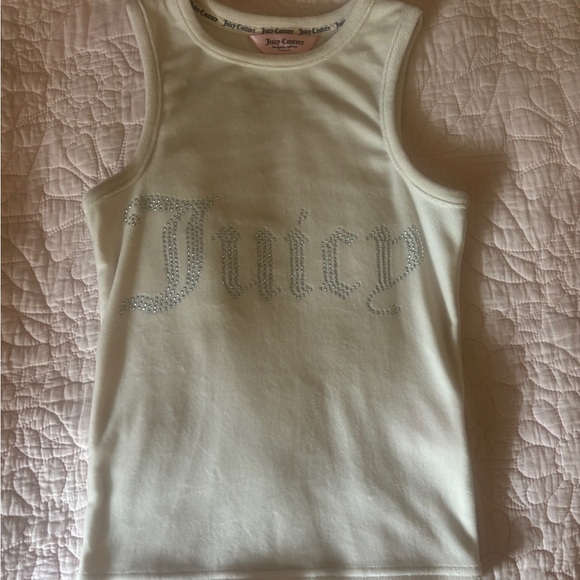 Juicy Couture Tops - Juicy Couture White Rhinestone Tank Top